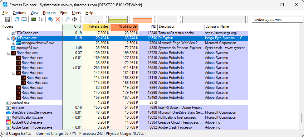 Производительность программ Adobe Robohelp и Dr.Explain