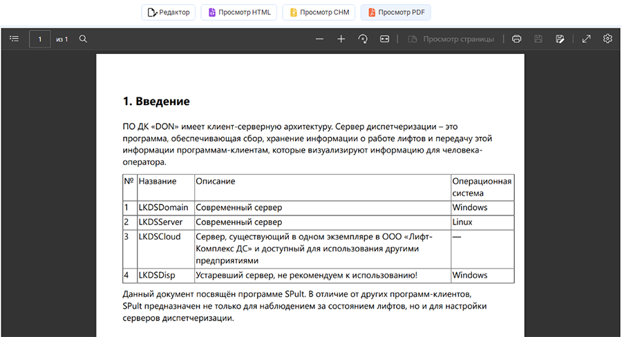 инструкция с таблицей и текстом в PDF