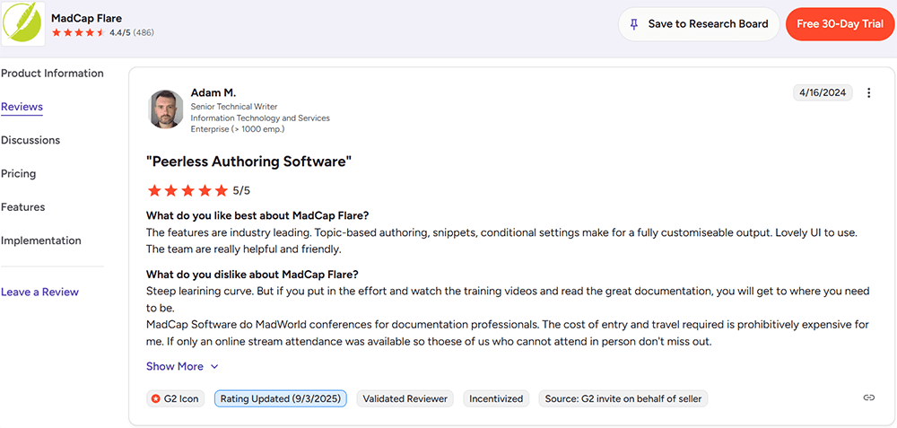 Отзывы о программе MadCap Flare
